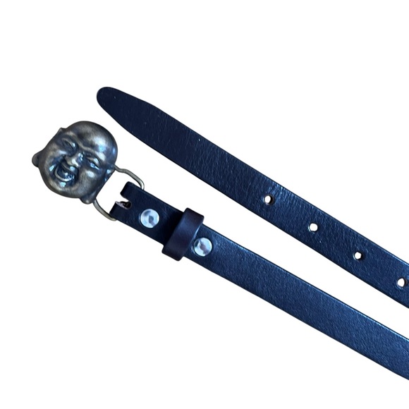 Quelli Della Pelle Handmade Brown Leather Belt Laughing Buddha Bellagio Italy XL - Picture 4 of 10